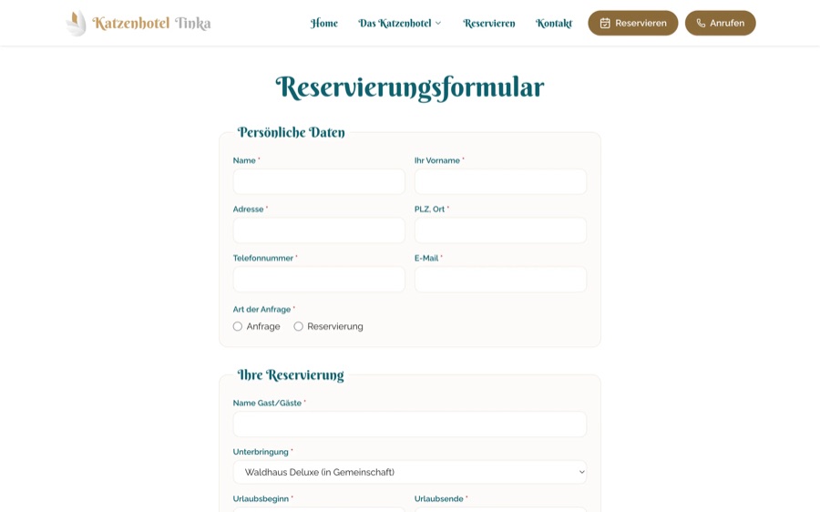 Reservierungsformular
