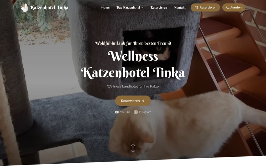 eine reservierung, die im system ankommt statt im postfach, Wellness Katzenhotel Tinka